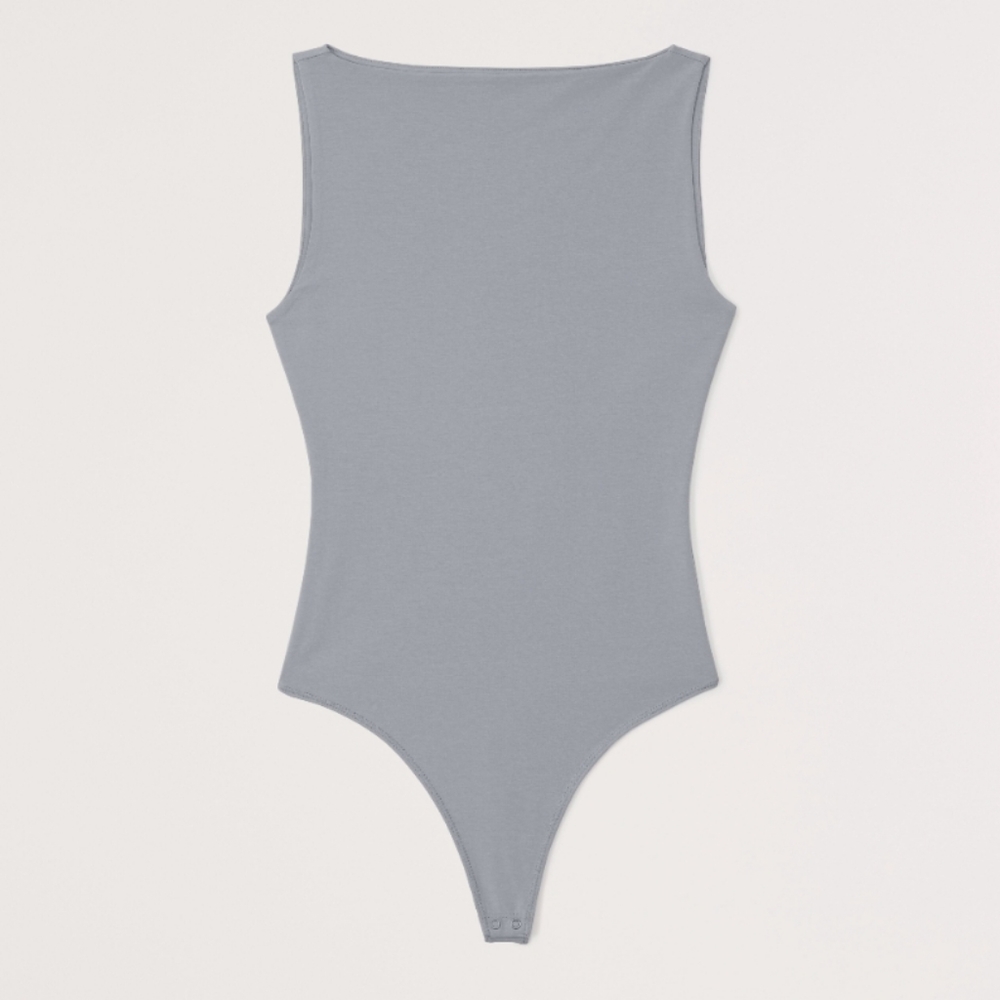 New!Abercrombie & Fitch Women's Cotton-Modal Slash Bodysuit - Picture 2 of 9